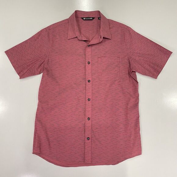 Travis Mathew Men's Heather Earth Red Prestige Lifestyle Button Shirt Size M - Picture 1 of 7